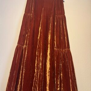 NWT Free People Burnt Orange Velvet Palazzo Pants